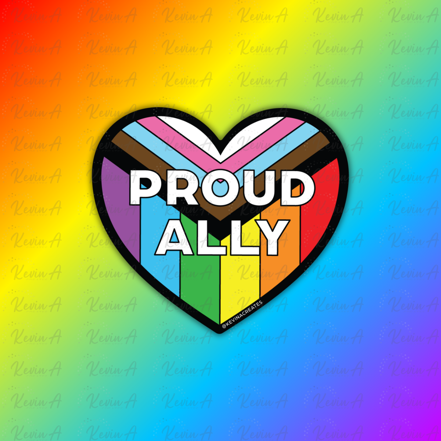 Heart Shape Proud Ally Sticker
