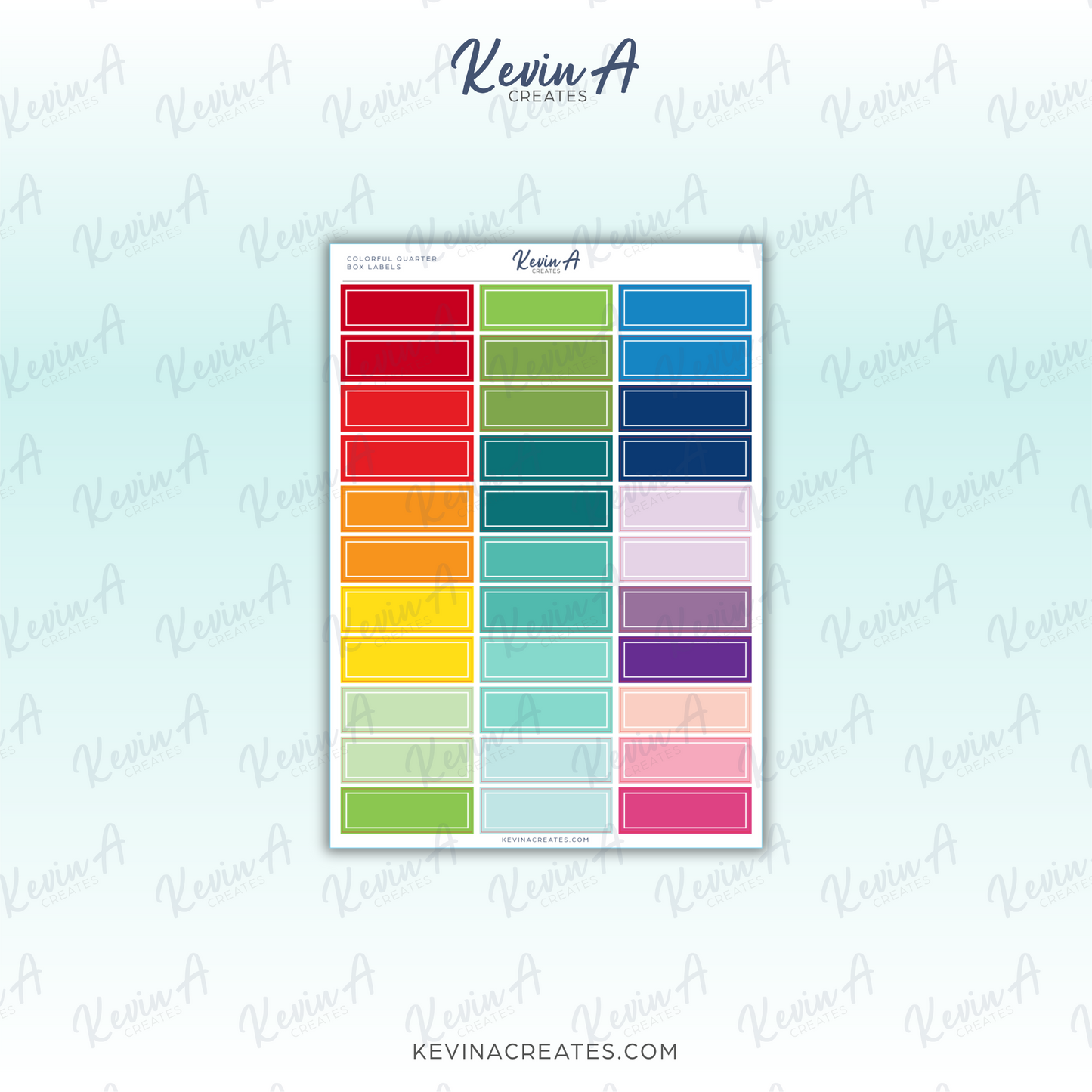 Colorful QUARTER BASIC LABELS- Functional Planner Stickers