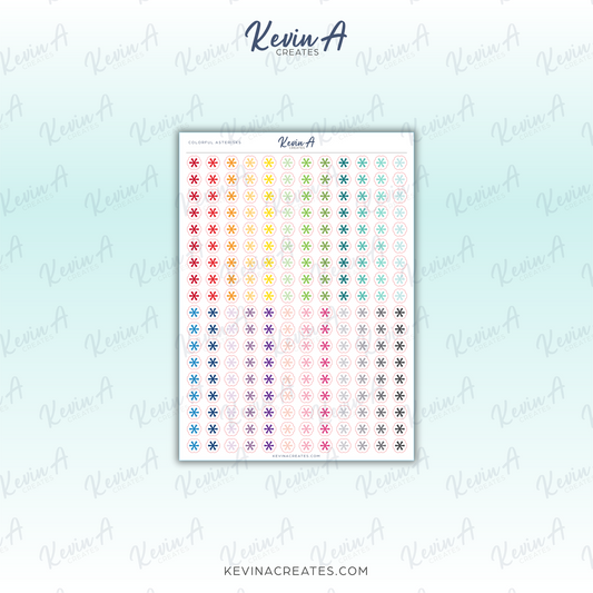*LAST CHANCE* Colorful Asterisks- Functional Planner Stickers