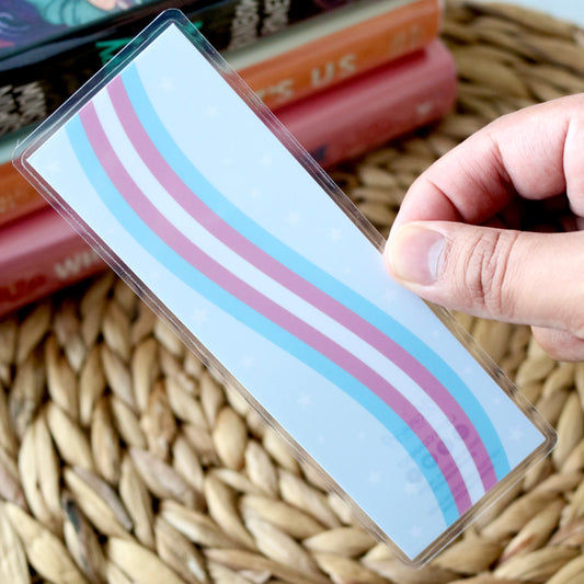 Trans Pride Wave Laminated Bookmark