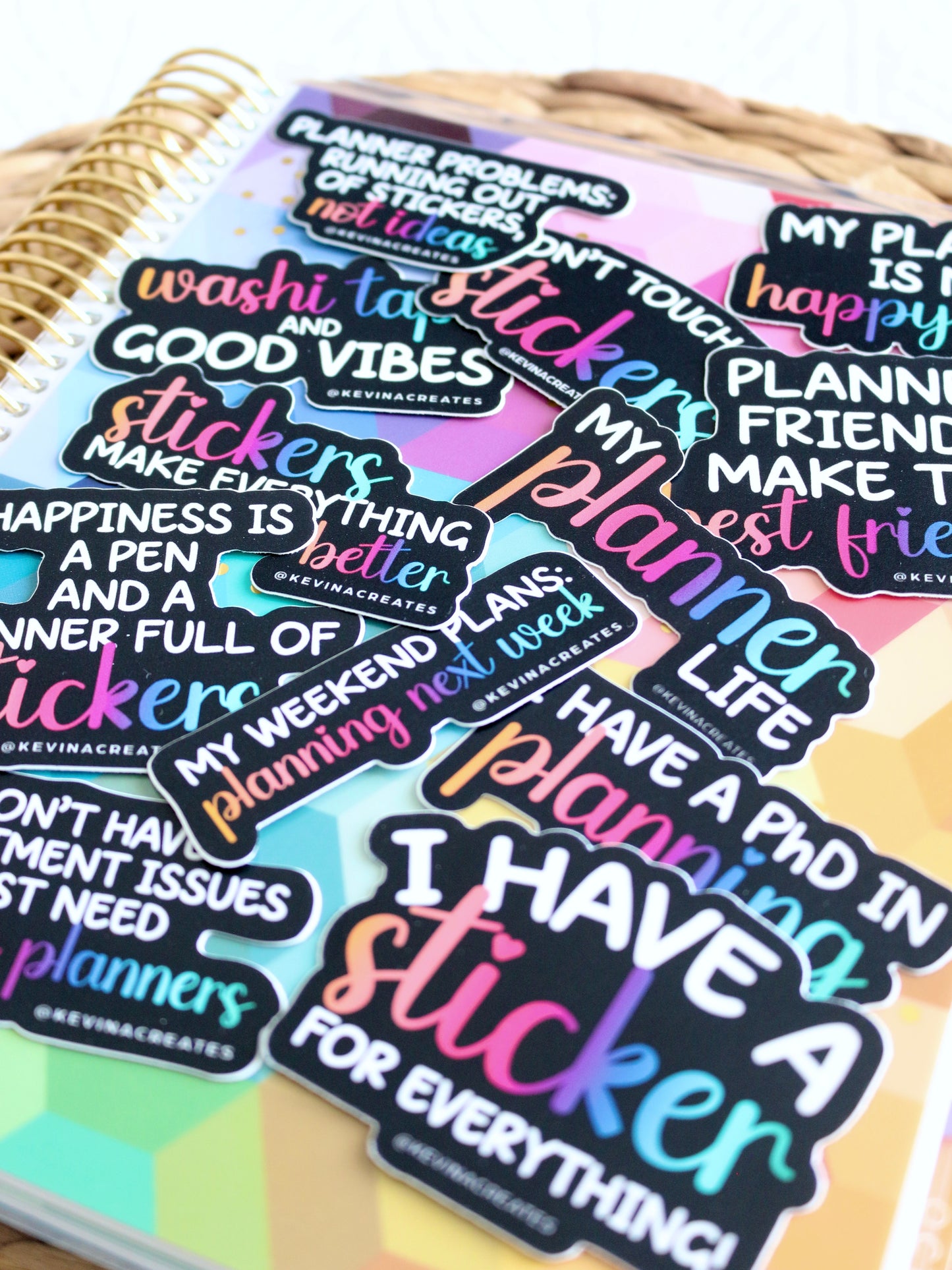 Planner Life – Vinyl Die Cut Sticker Pack (Set of 12)