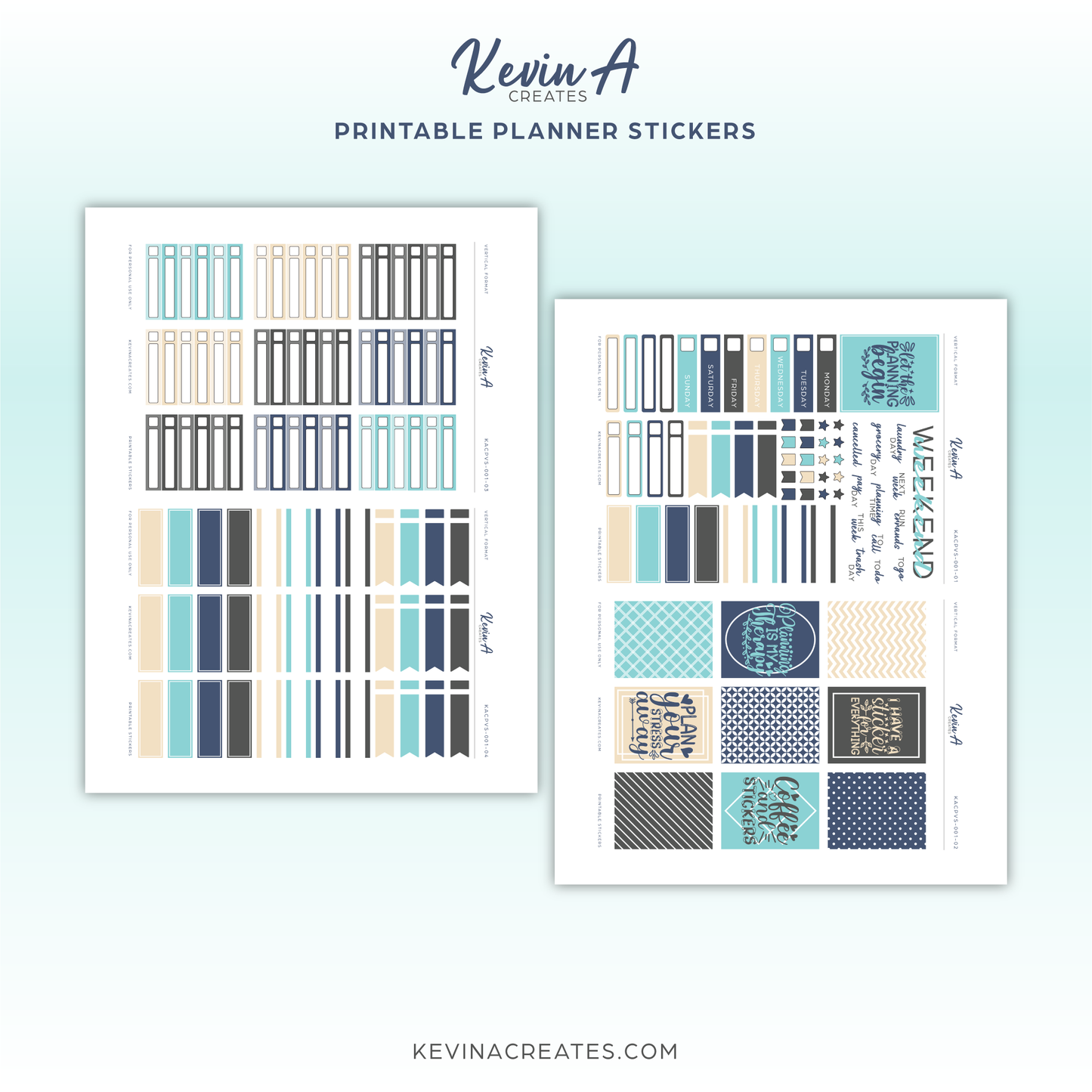 Printable Planner Stickers - KACPVS-001