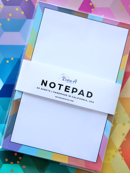 Rainbow Rays Handmade Blank Notepad