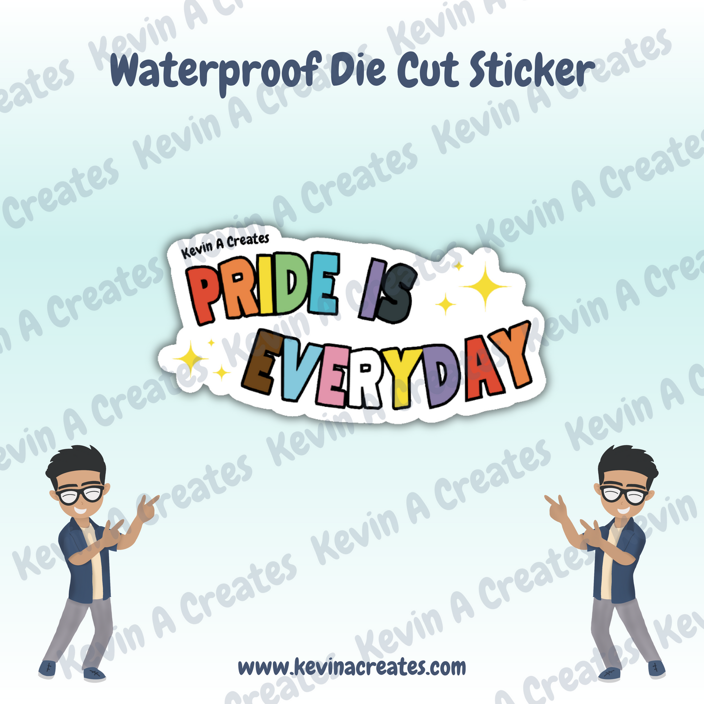DC-097, PRIDE IS EVERYDAY Doodle Pride Die Cut Stickers