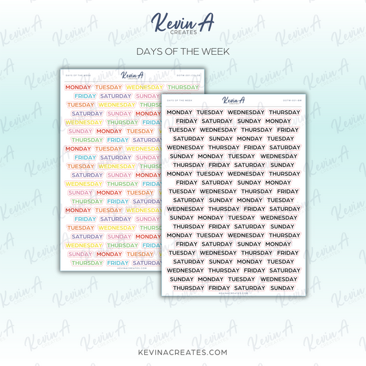 *LAST CHANCE* Days of the Week