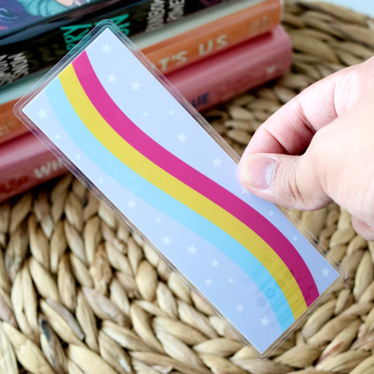 Pansexual Pride Wave Laminated Bookmark