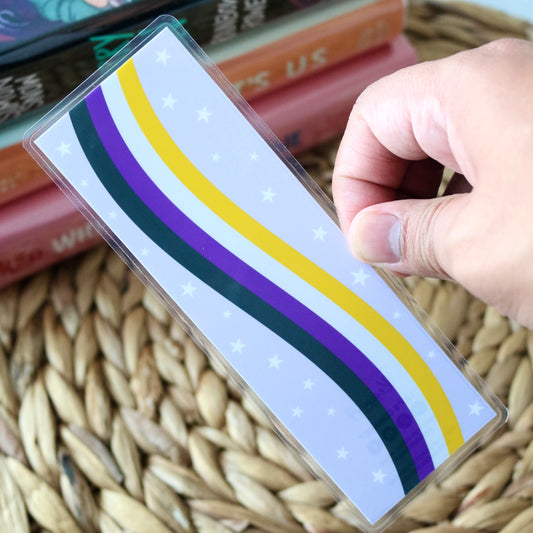 Non Binary Pride Wave Laminated Bookmark