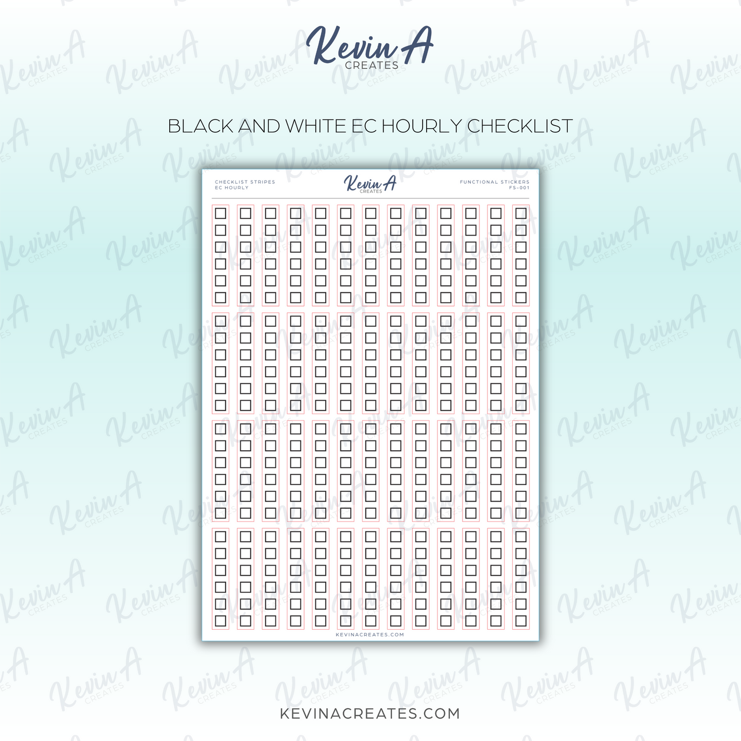 Checklist Stripes for Erin Condren Hourly Life Planners