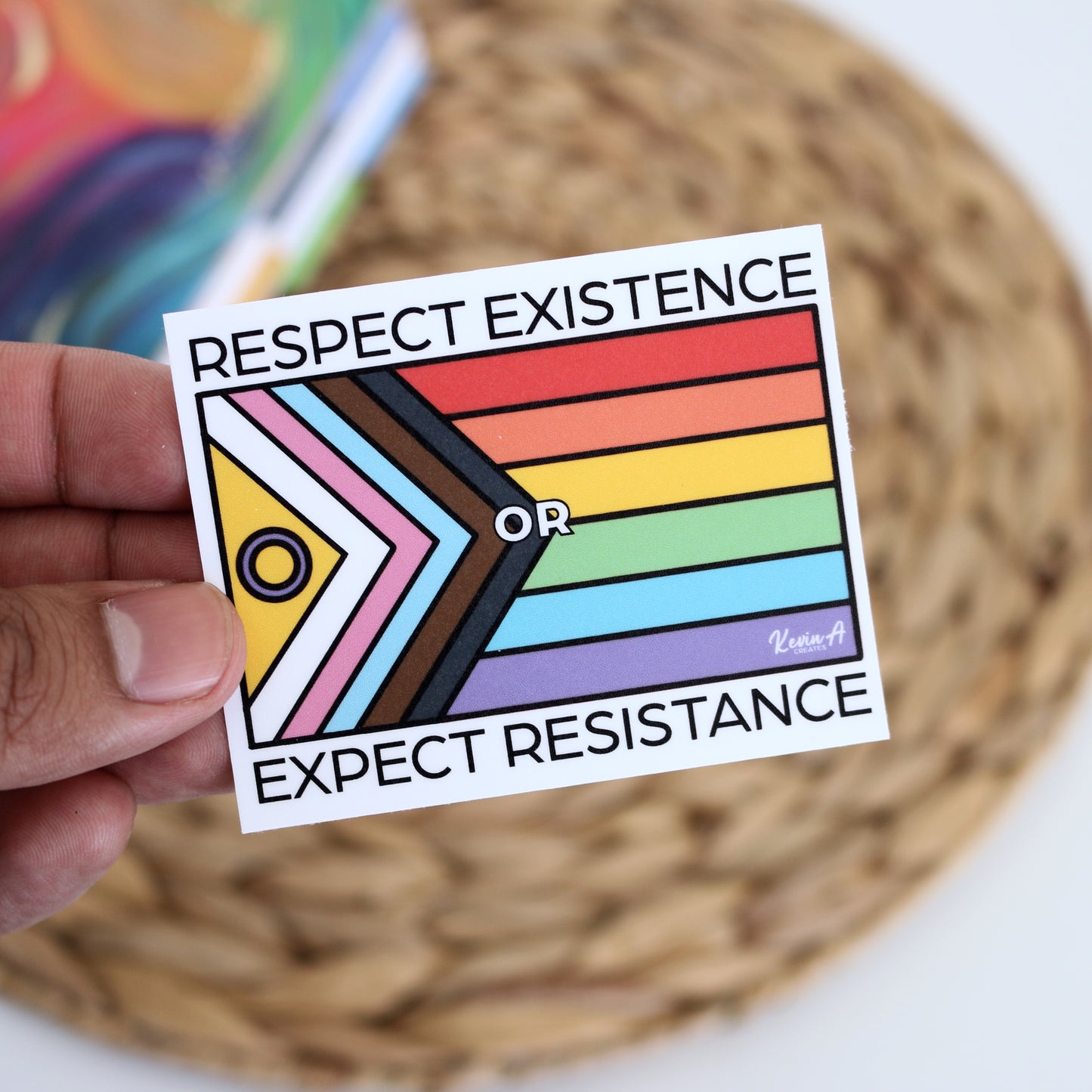 DC-114, RESPECT EXISTENCE Die Cut Stickers