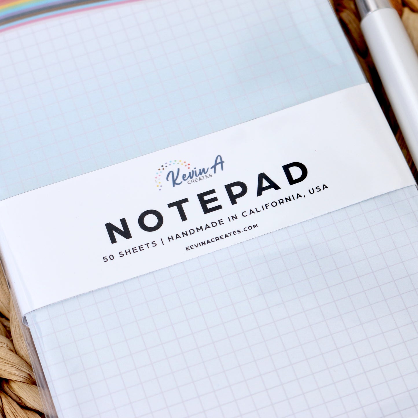 Rainbow Wave Handmade Grid Notepad