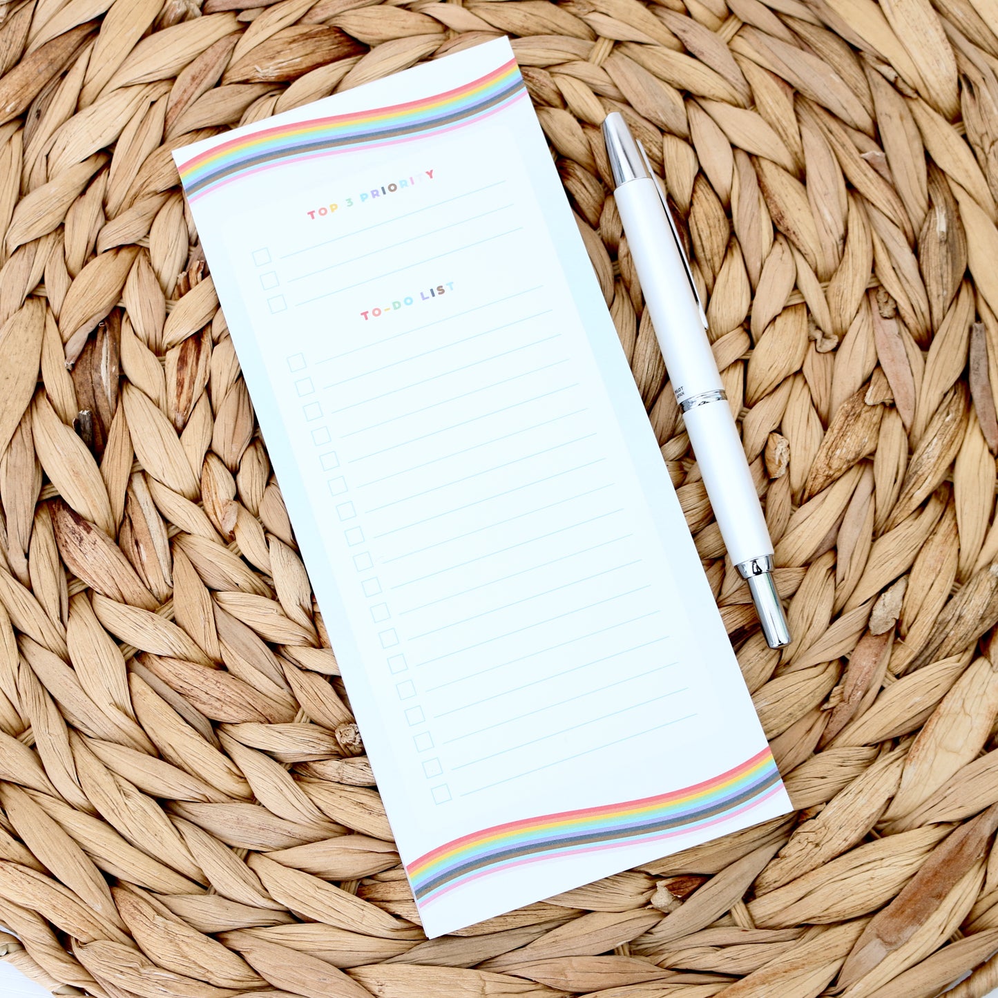 Rainbow Wave Priority To Do List Handmade Notepad