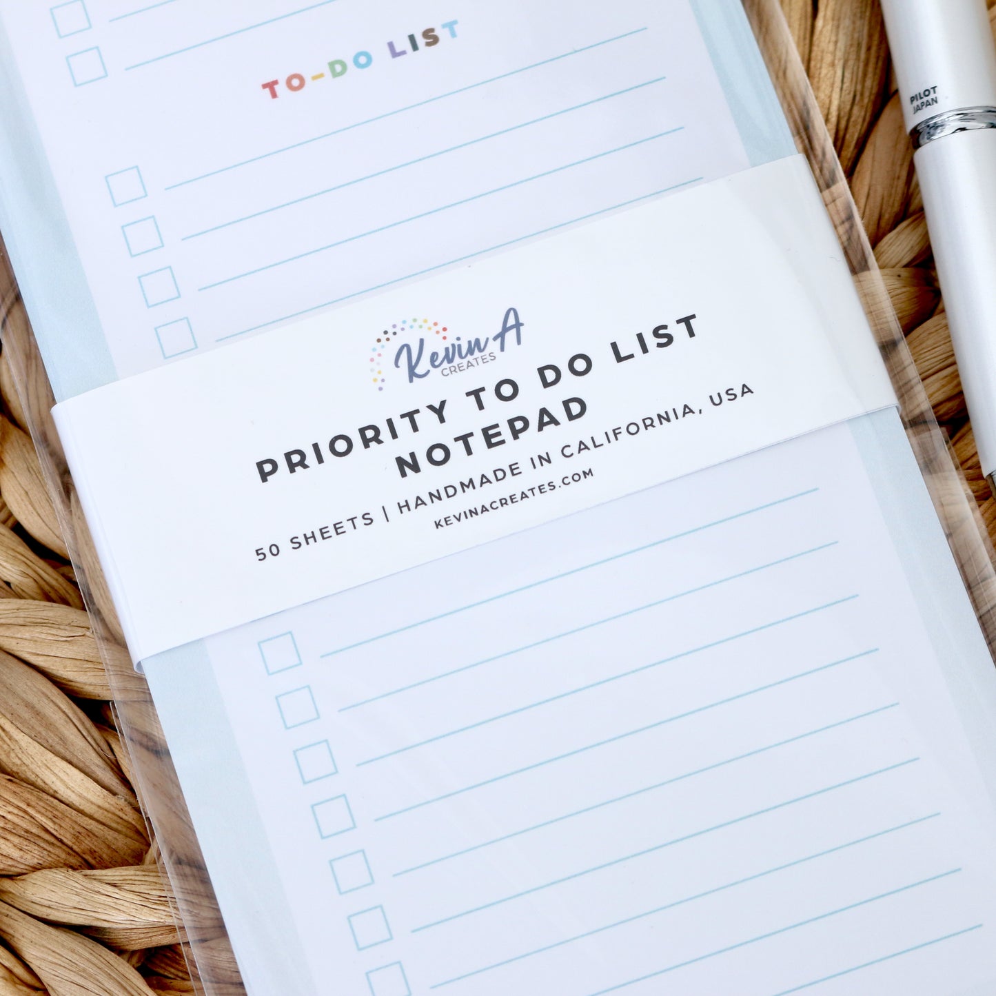 Rainbow Wave Priority To Do List Handmade Notepad