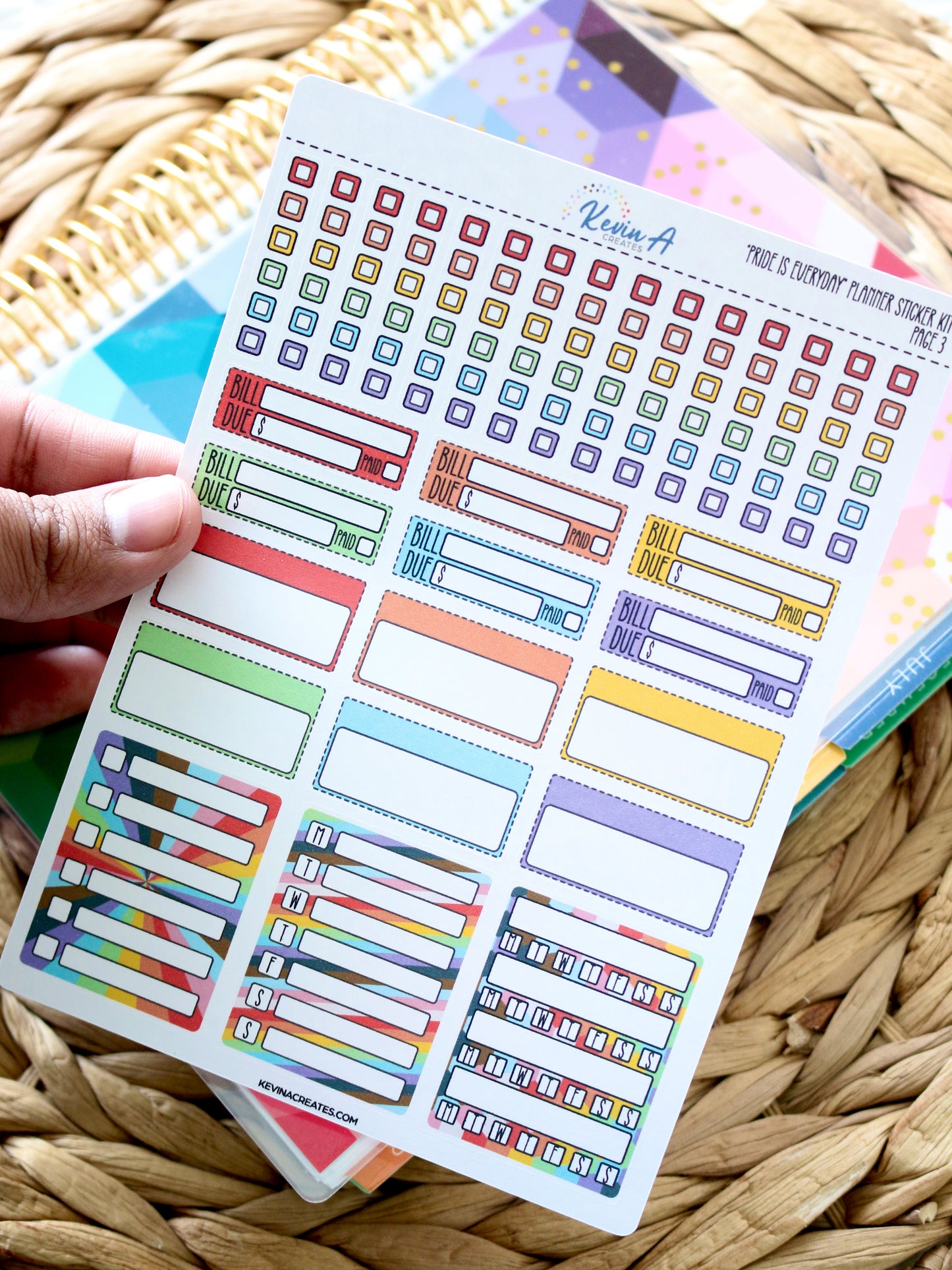 "Pride is Everyday" Vertical Weekly Planner Sticker Kit