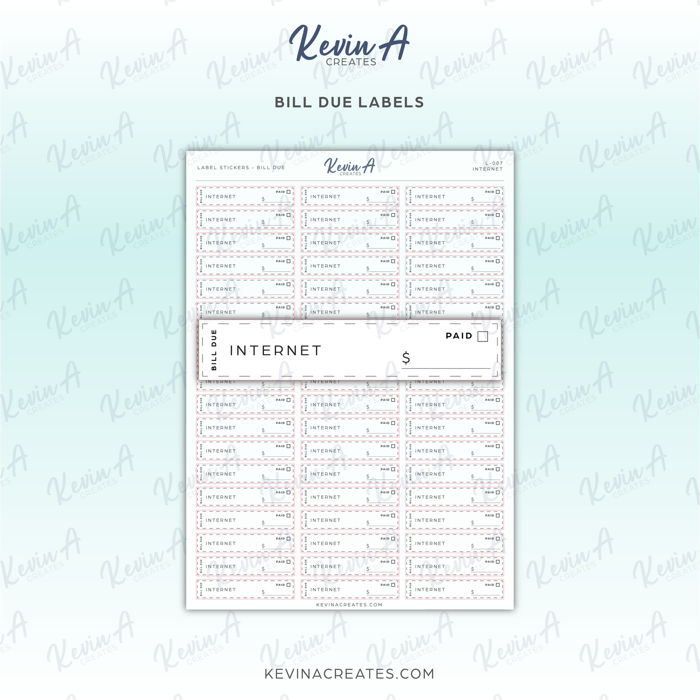 *LAST CHANCE* Bill Due Label Sticker - INTERNET