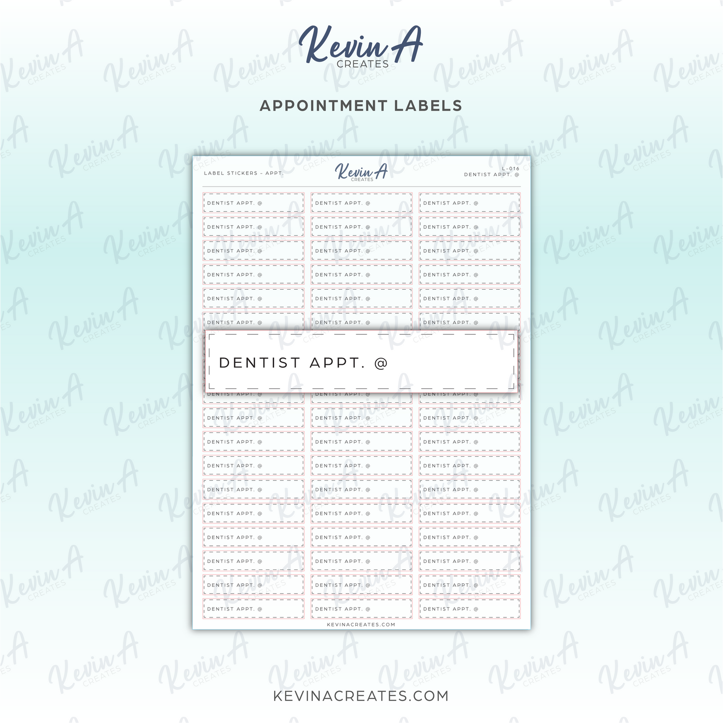 *LAST CHANCE* Appointment Label Sticker - DENTIST APPOINTMENT