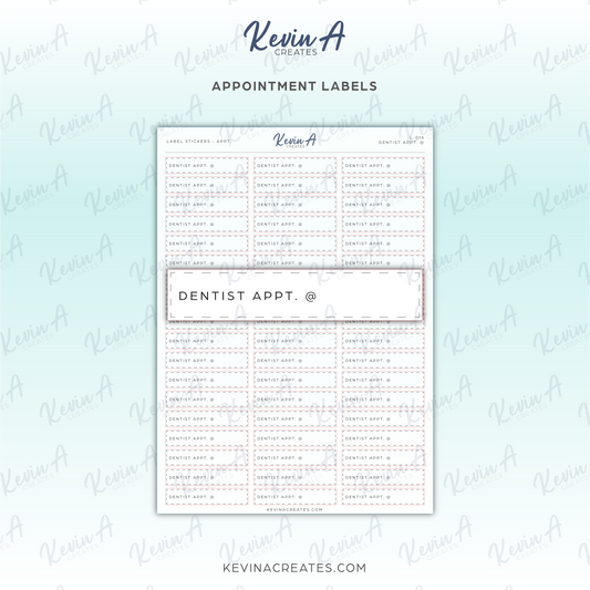 *LAST CHANCE* Appointment Label Sticker - DENTIST APPOINTMENT