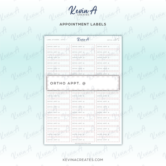 *LAST CHANCE* Appointment Label Sticker - ORTHODONTIST APPOINTMENT