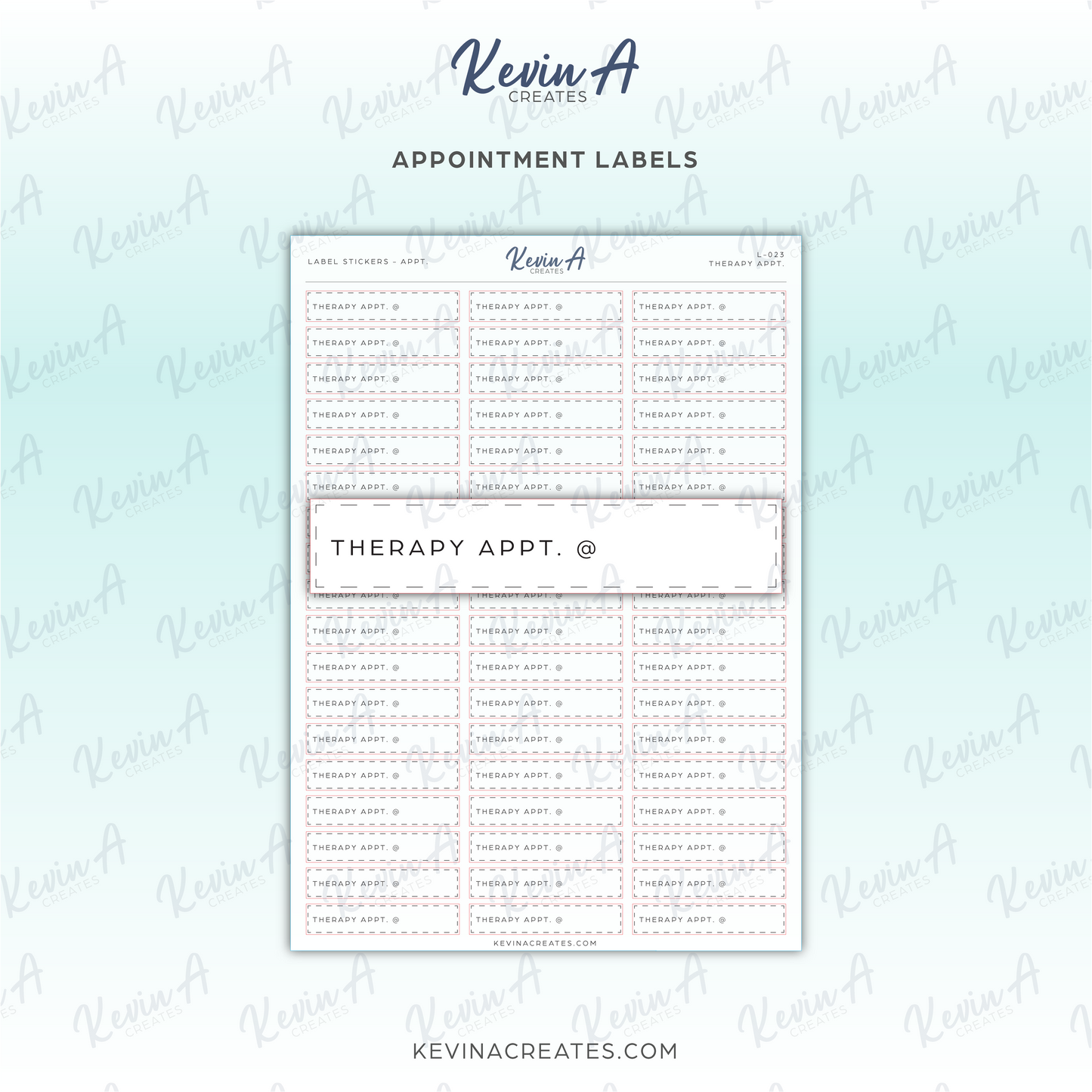 L-023 - Appointment Label Sticker - THERAPY APPOINTMENT