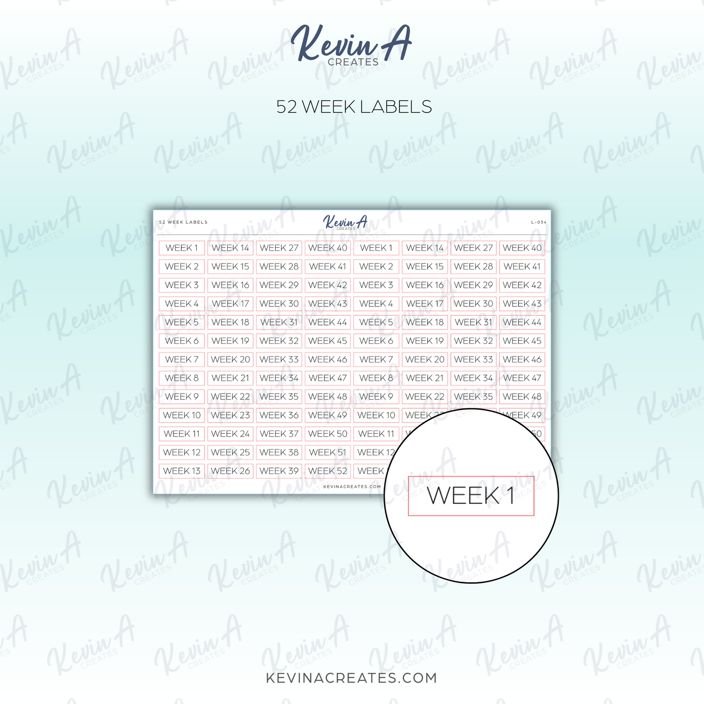 L-034 - 52 Week Labels