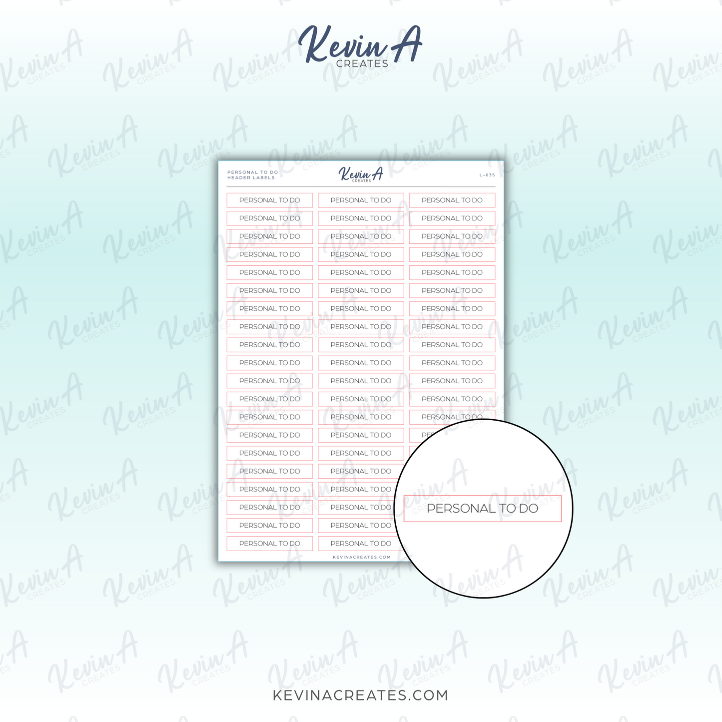 L-035 - Personal To Do Headers