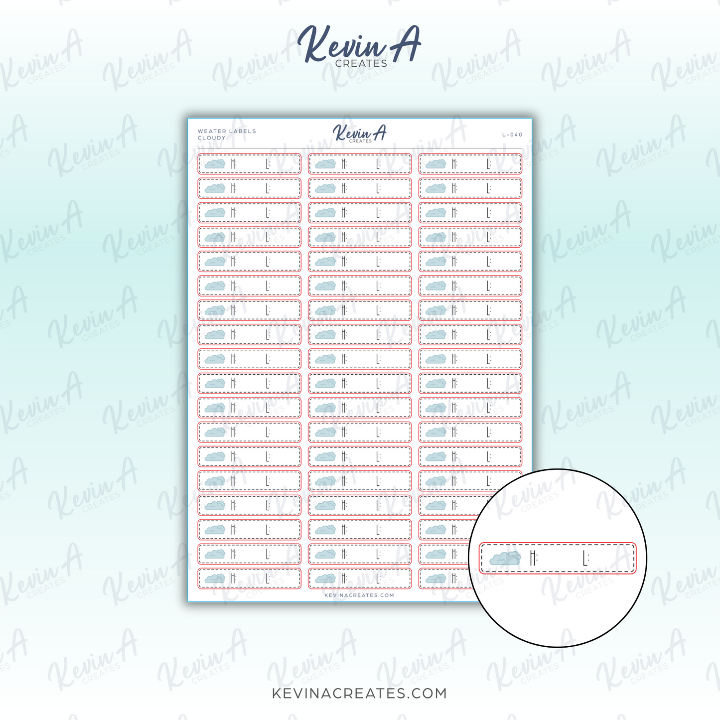 *LAST CHANCE* Cloudy Weather Icon Label Planner Stickers