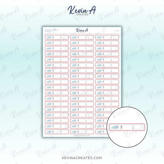 *LAST CHANCE* Cloudy Weather Icon Label Planner Stickers