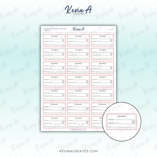 *LAST CHANCE* Patreon Payment Tracker Label Planner Stickers