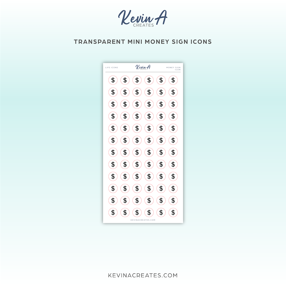 Transparent Mini Icons - Money Sign
