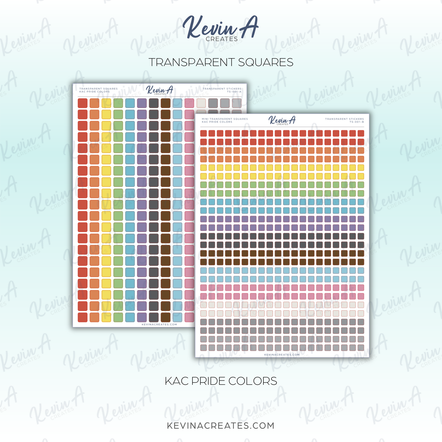 *LAST CHANCE* Transparent Squares - KAC Pride Colors