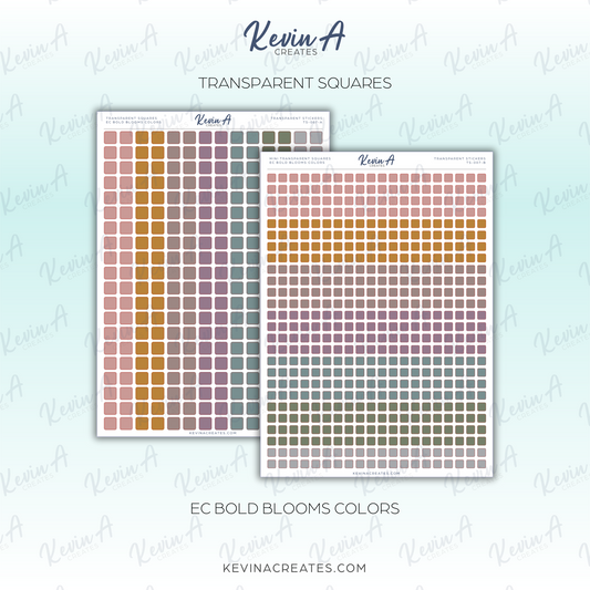 *LAST CHANCE* Transparent Squares - Erin Condren Bold Blooms Color