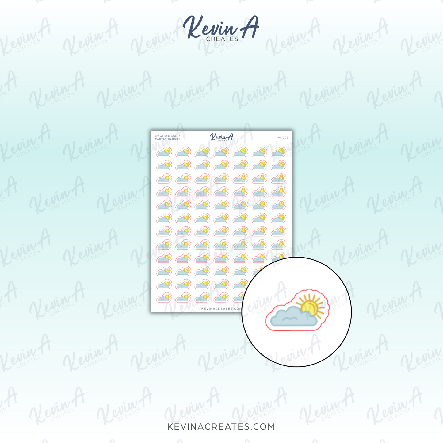 *LAST CHANCE* Partly Cloudy - Weather Icon Planner Stickers