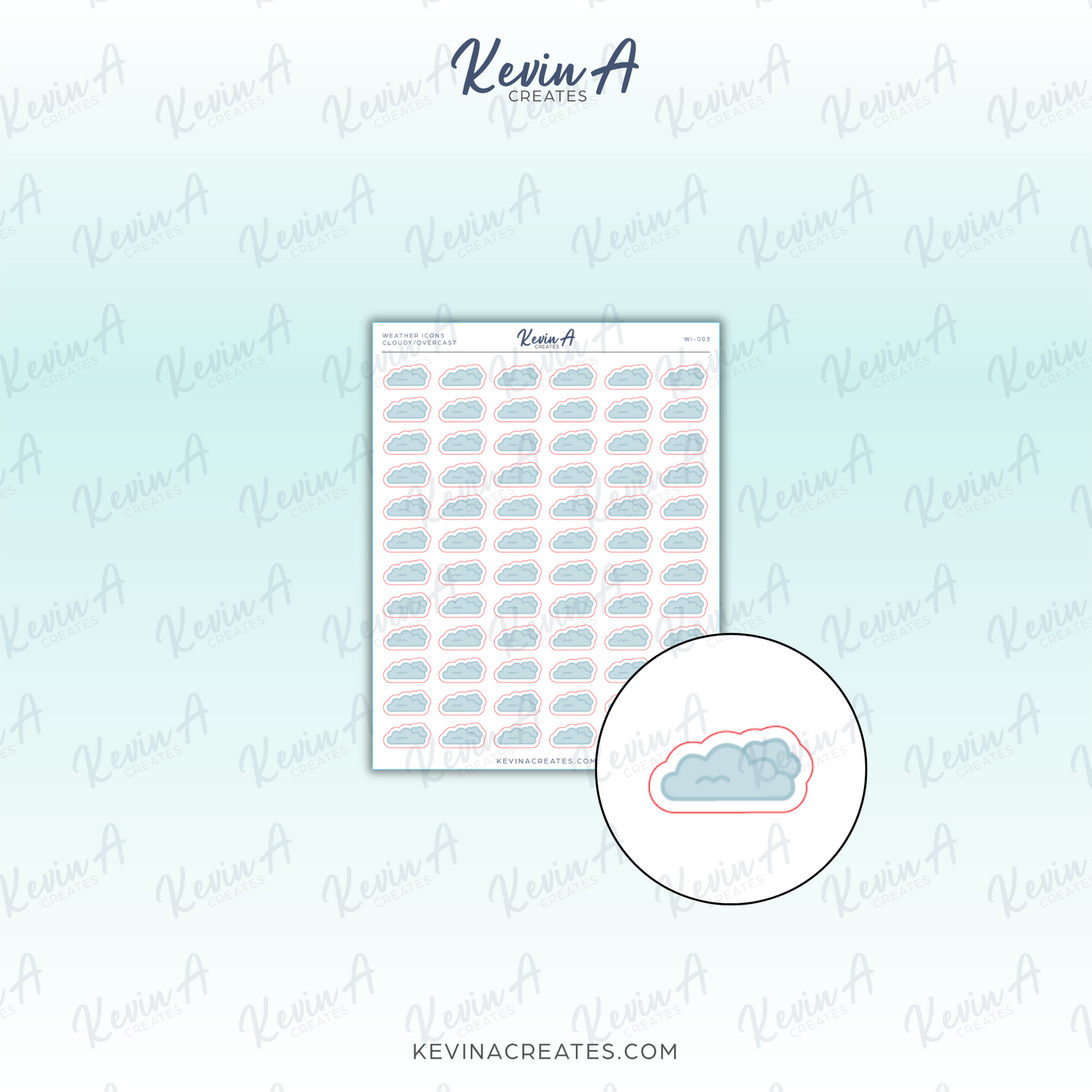 *LAST CHANCE* Cloudy - Weather Icon Planner Stickers