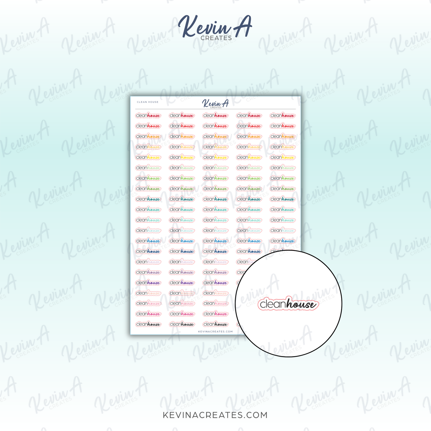 CLEAN HOUSE - Script/Font Planner Stickers