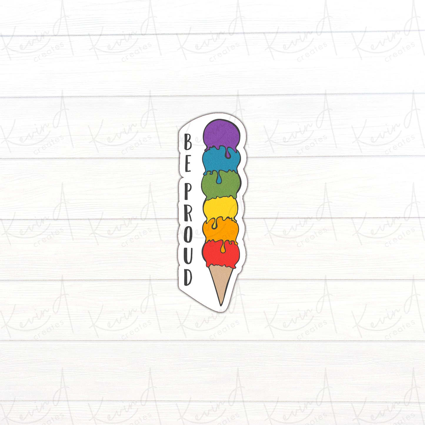 DC-011, "Be Proud" Pride Die Cut Stickers