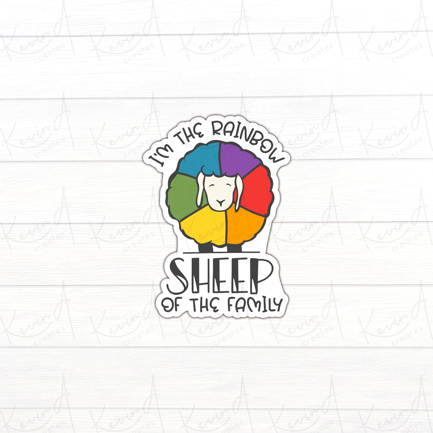 DC-015, "I'm The Rainbow Sheep" Pride Die Cut Stickers