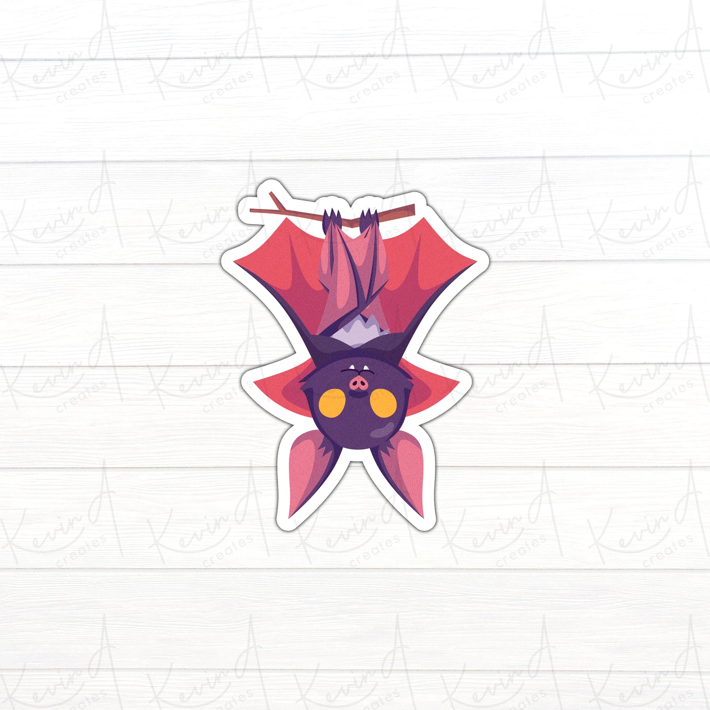 DC-053, "Hanging Bat" Die Cut Stickers