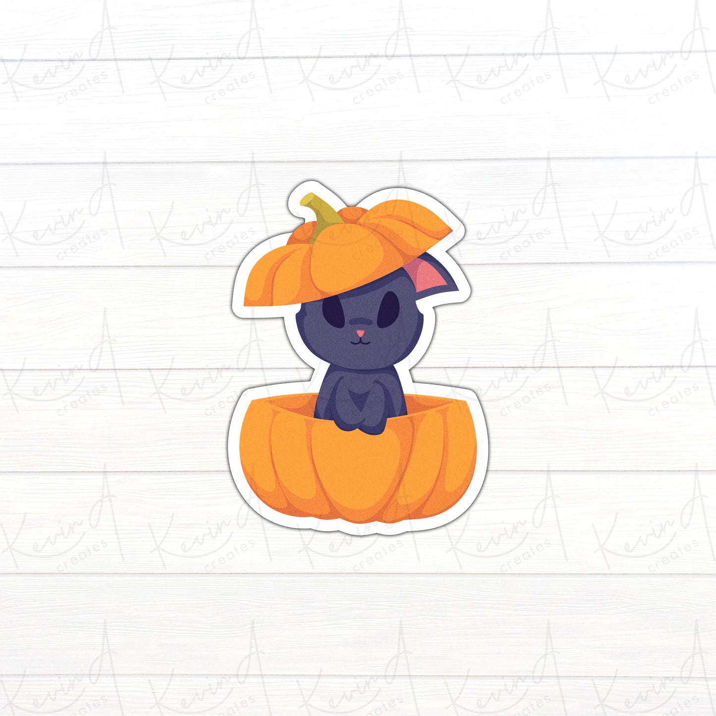 DC-056, "Pumpkin Cat" Die Cut Stickers