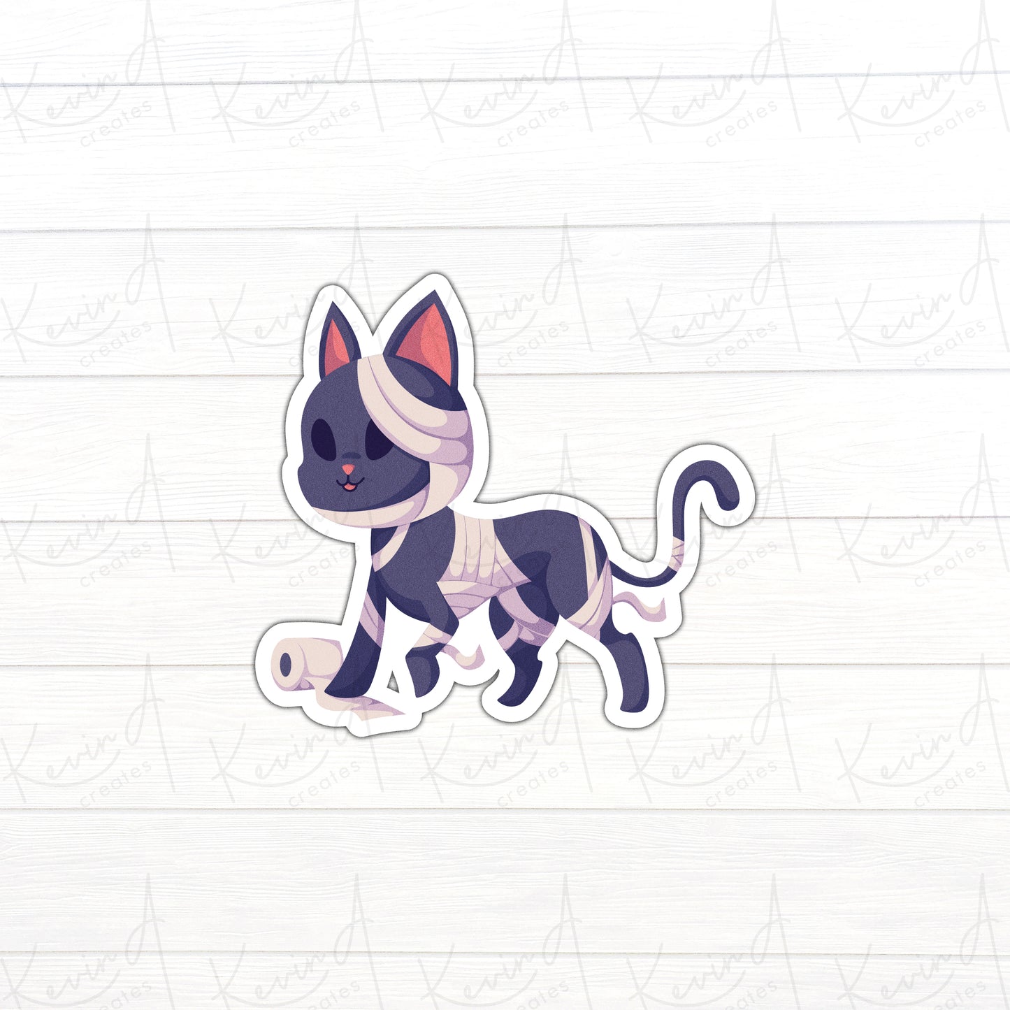 DC-057, "Mummy Cat" Die Cut Stickers