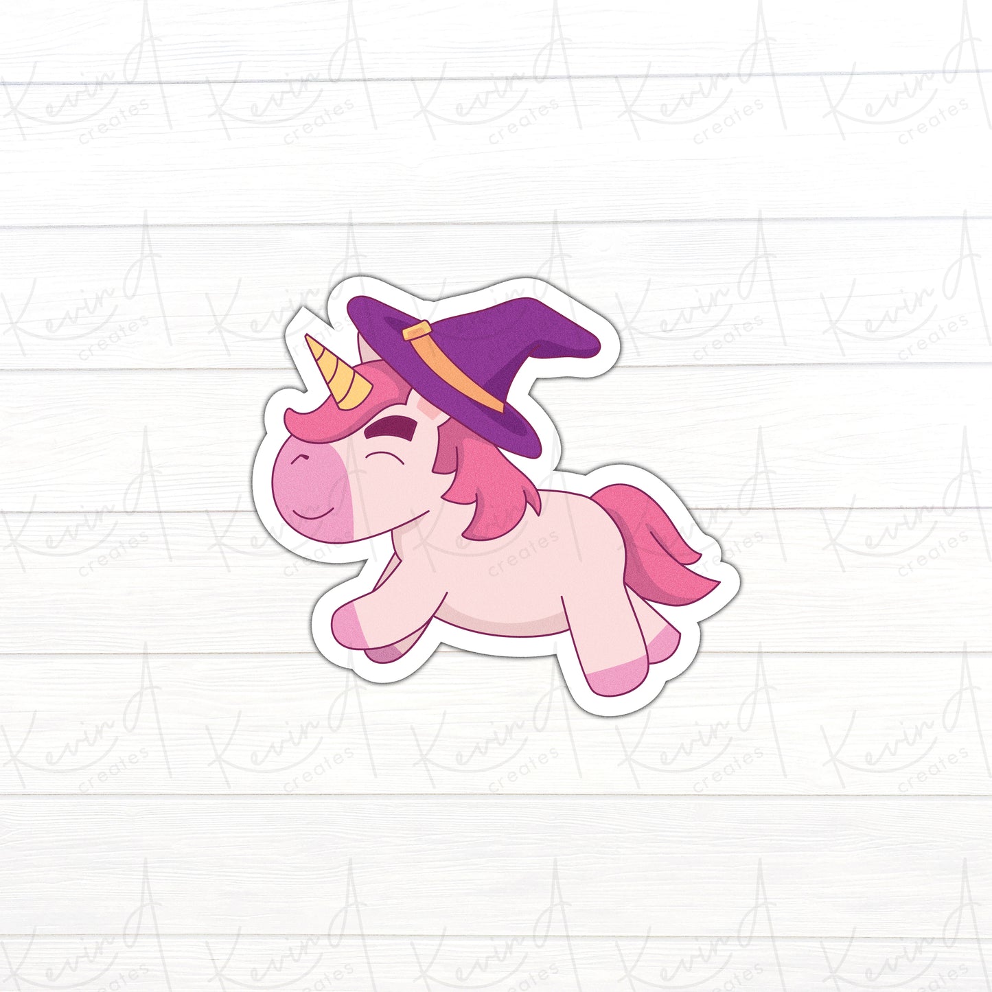 *LAST CHANCE* "Witch Costume Unicorn" Die Cut Stickers