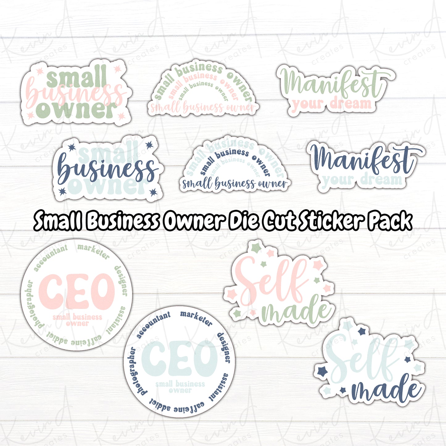 DC-065, "Small Business Owner" Die Cut Sticker Pack