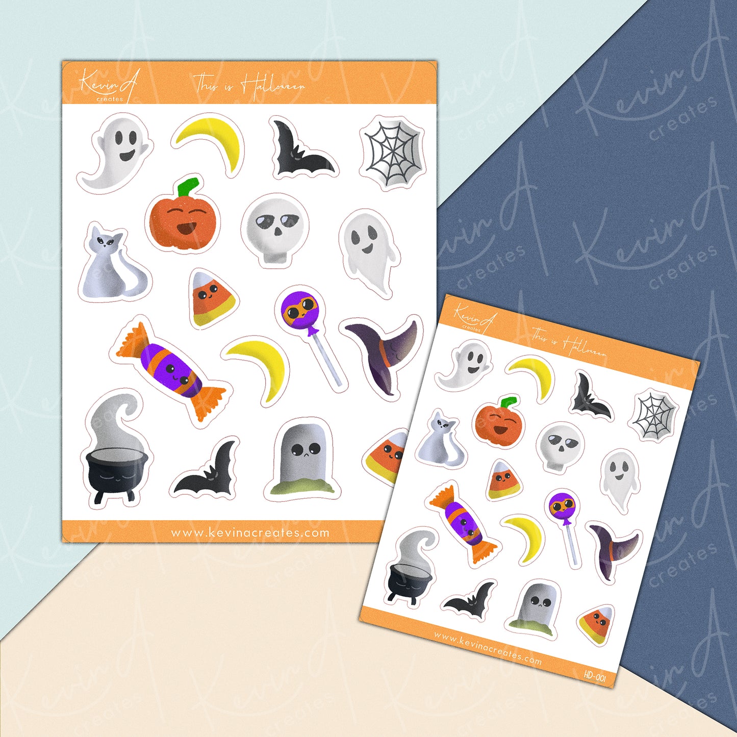 HS-001, Cute Halloween Doodles Planner Stickers