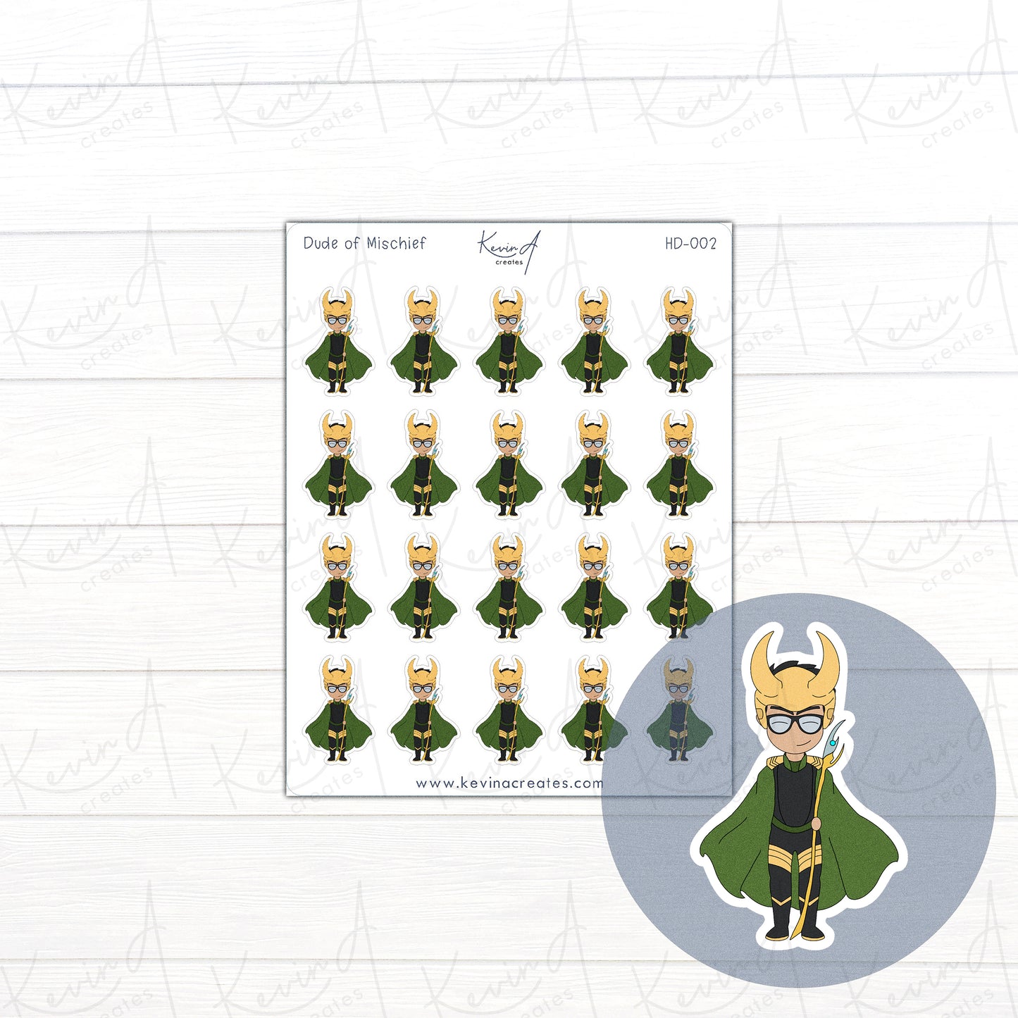 HD-002, Dude of Mischief Character Planner Sticker