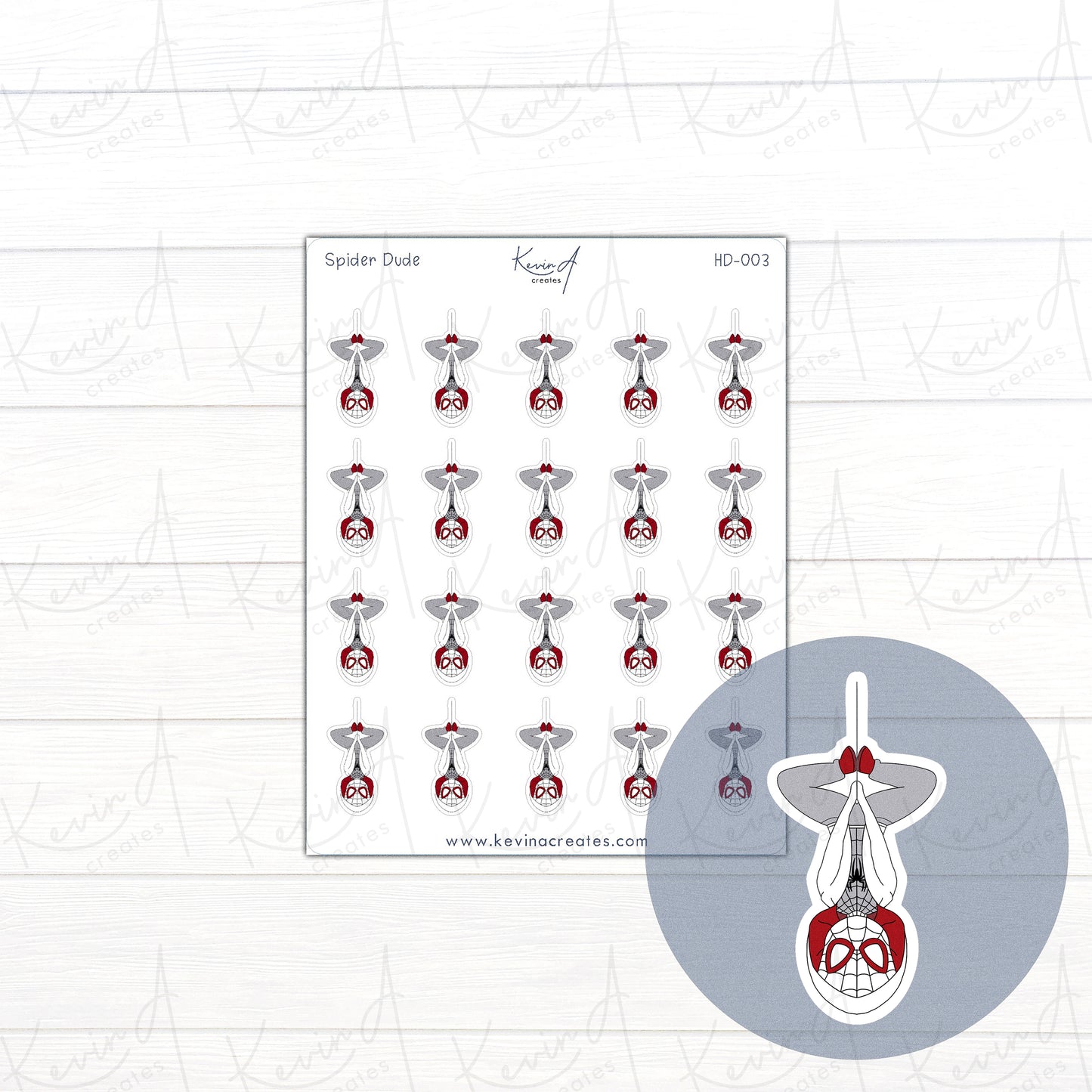 HD-003, Spider Dude Character Planner Sticker