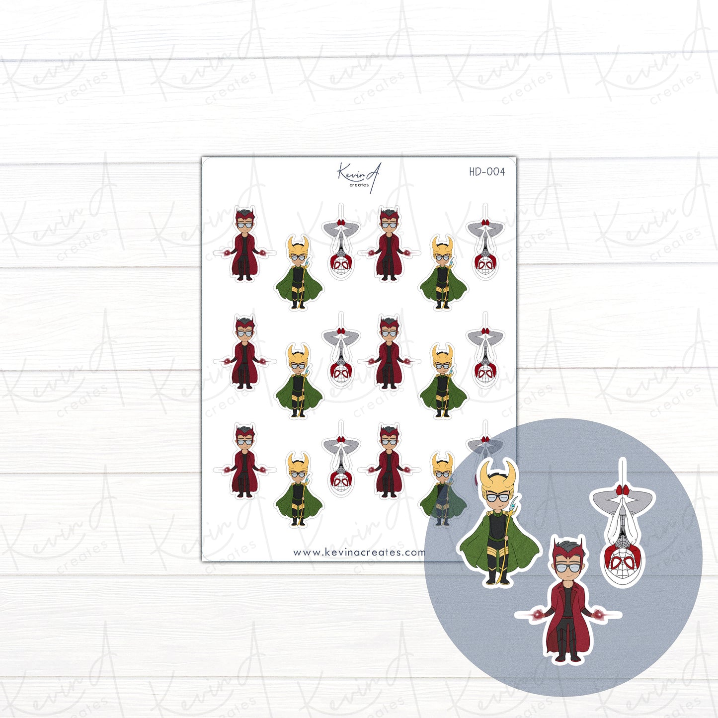 HD-004, Hero Variety #1 Character Planner Sticker