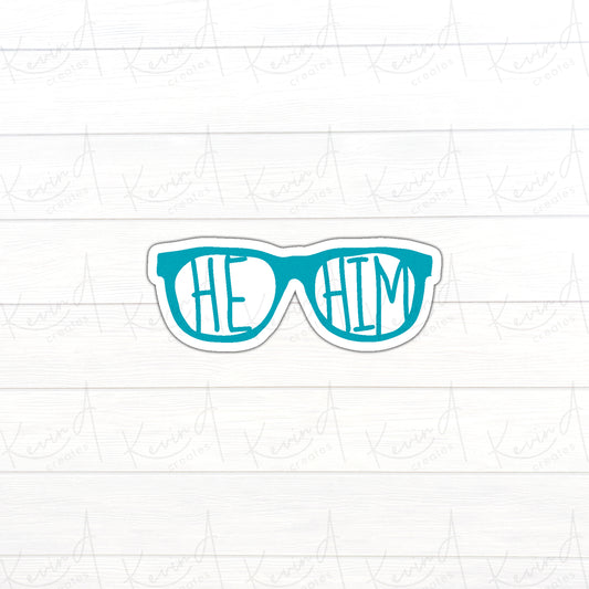 *LAST CHANCE* "He/Him Sunglasses" Pronouns Pride Die Cut Stickers