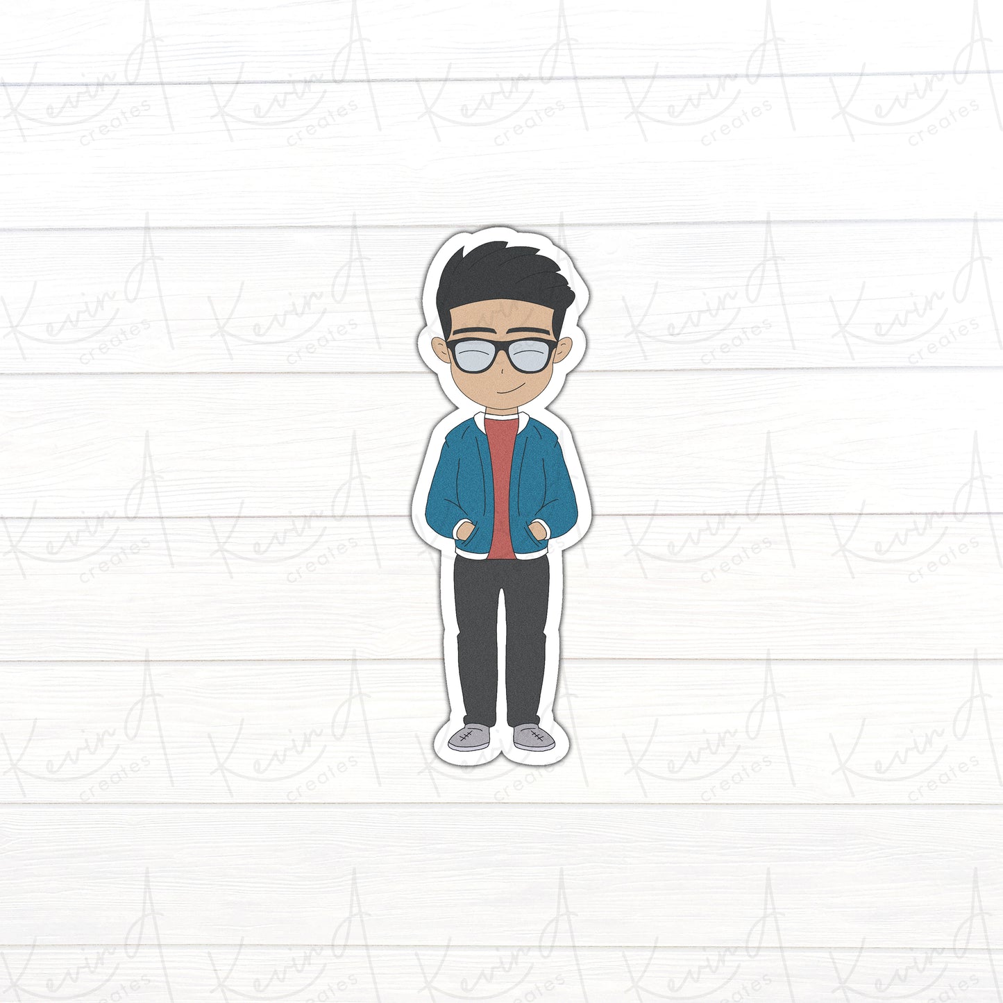 DC-001, Kevin Die Cut Stickers