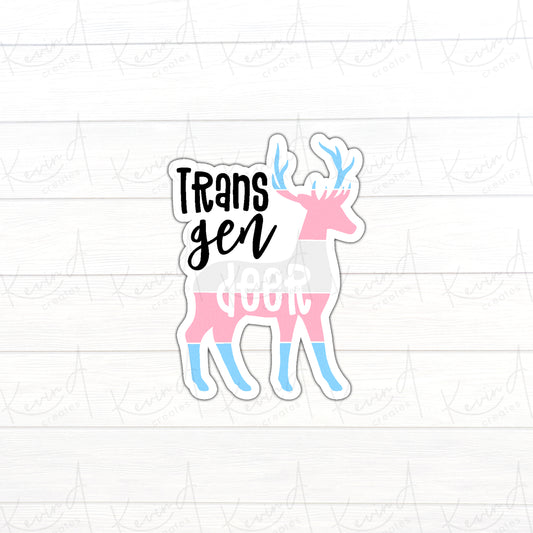 *LAST CHANCE* "Transgen Deer" Transgender Pride Die Cut Stickers