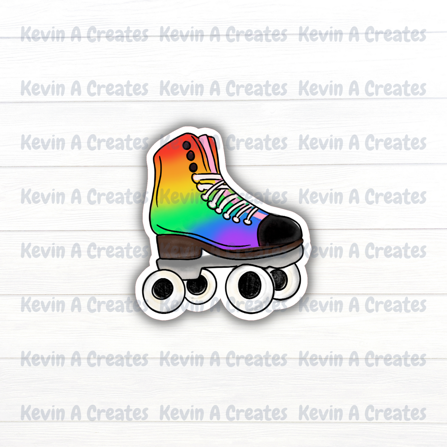 DC-066, Rolling Skate Holographic Die Cut Stickers