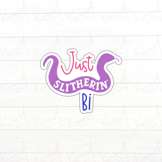 *LAST CHANCE* "Just Slitherin Bi" Bisexual Pride Die Cut Stickers