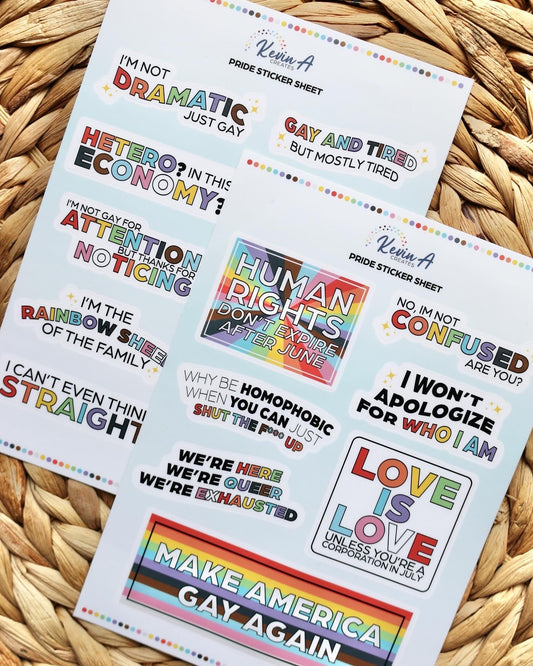 Pride Month Sticker Sheets